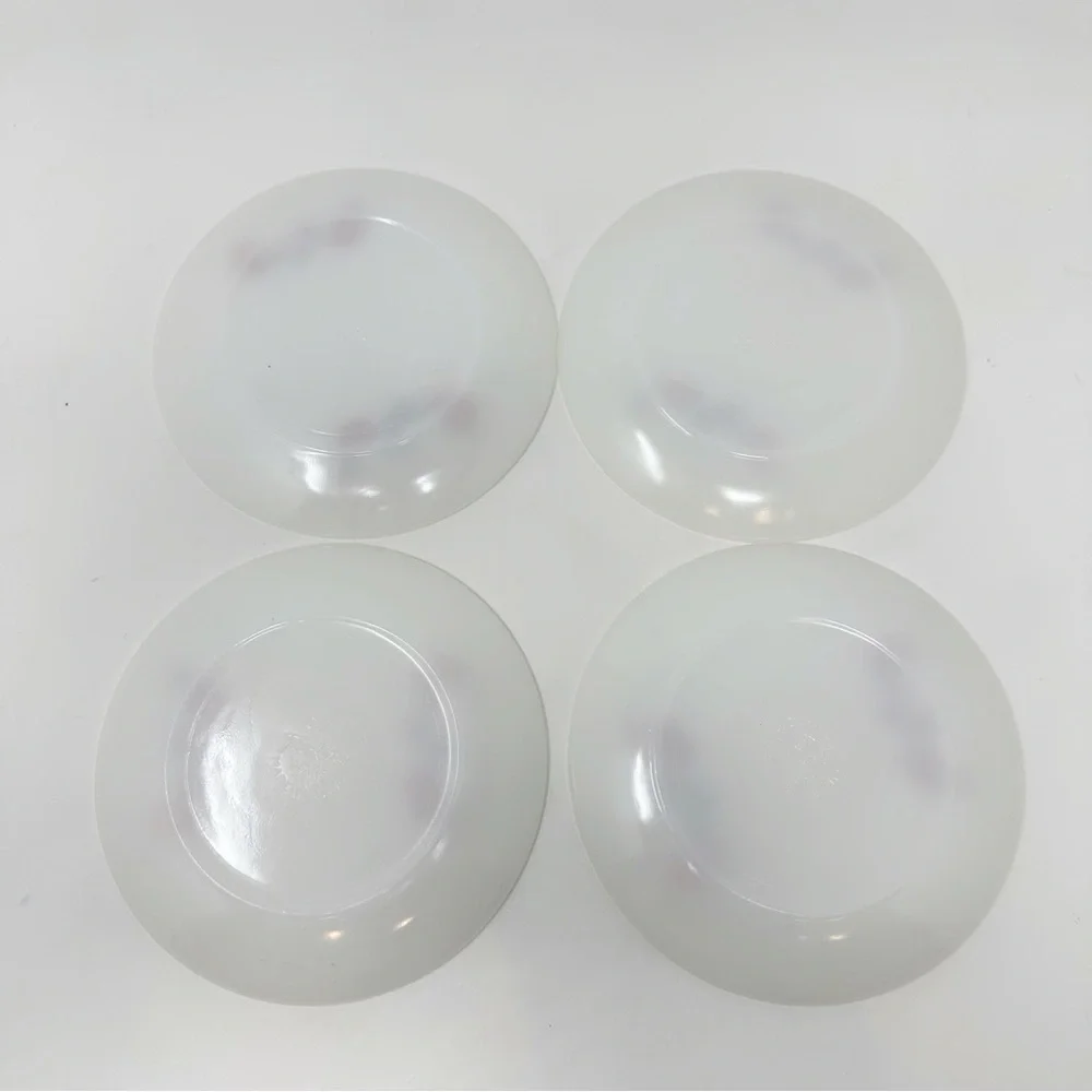 Vintage Fire King Fleurette Opal Tea Cup Saucers